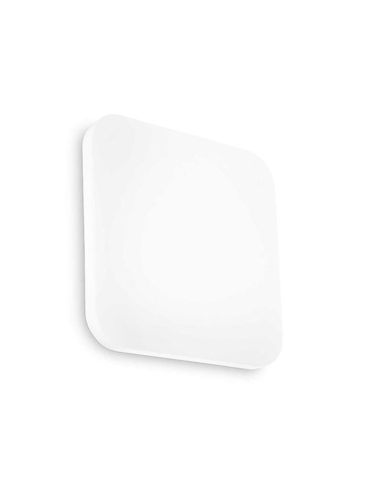 Ideal Lux Clara Κλασική Πλαστική Πλαφονιέρα Οροφής με Ενσωματωμένο LED σε Λευκό χρώμα 33cm 300443